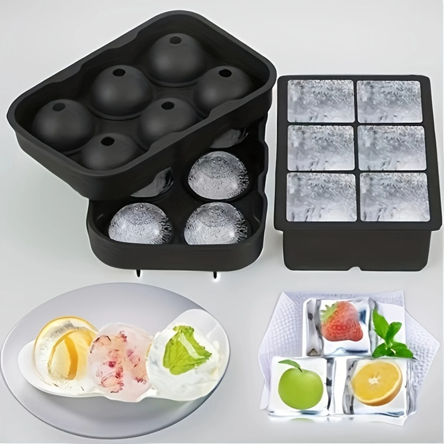 2pcs Ice Cube Tray, Silicone Ball Ice Cube Maker With Lid, Large Square Ice Cube Mold For Making Drinks And Food , Suitable For
2pcs Ice Cube Tray, Silicone Ball Ice Cube Maker With Lid, Large Square Ice Cube Mold For Making Drinks And Food , Suitable For