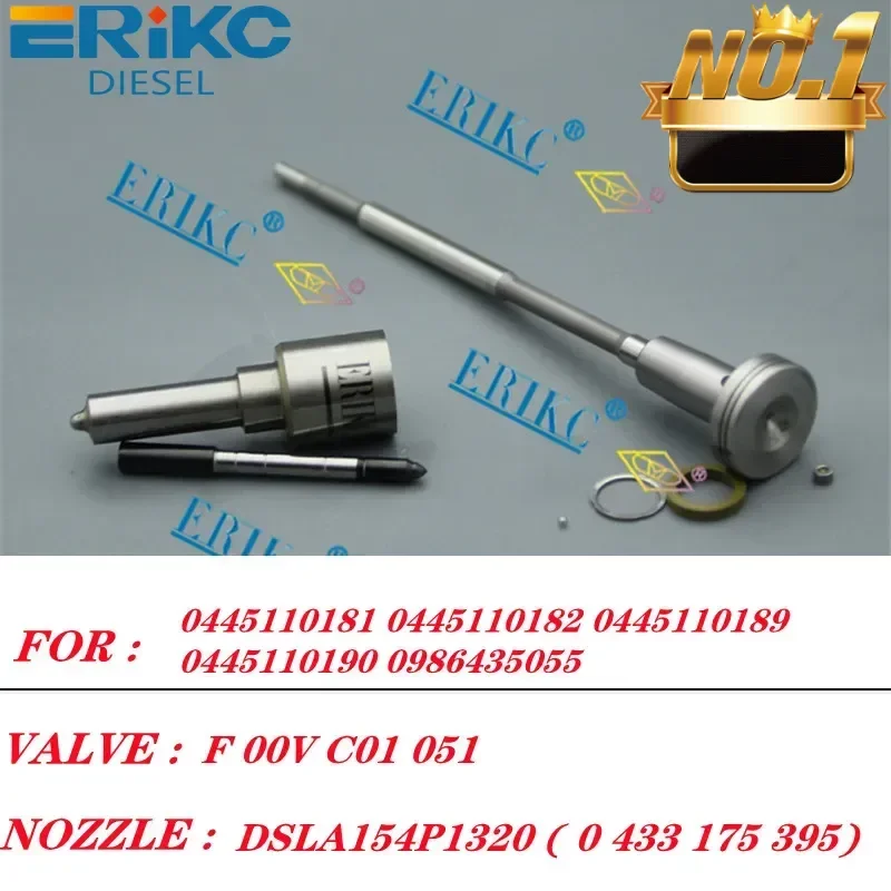 ERIKC NOZZLE DSLA154P1320 ( 0433175 395 ) Valve F00VC01051 Injector Overhaul Kit F00ZC99044 FOR 0445110181 0445110182 0445110189
ERIKC NOZZLE DSLA154P1320 ( 0433175 395 ) Valve F00VC01051 Injector Overhaul Kit F00ZC99044 FOR 0445110181 0445110182 0445110189
