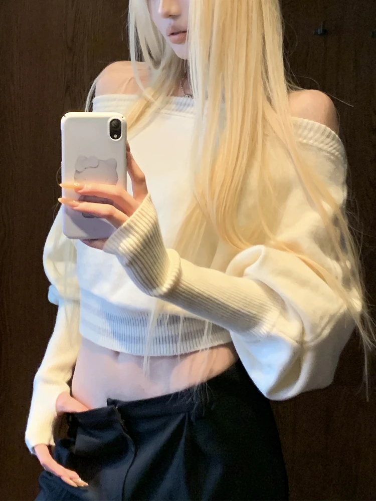 Harajuku сексуальный базовый свитер на одно плечо женский эстетический свободный короткий пуловер с длинными рукавами High Street повседневные теплые вязаные топы 2025
Harajuku сексуальный базовый свитер на одно плечо женский эстетический свободный короткий пуловер с длинными рукавами High Street повседневные теплые вязаные топы 2025