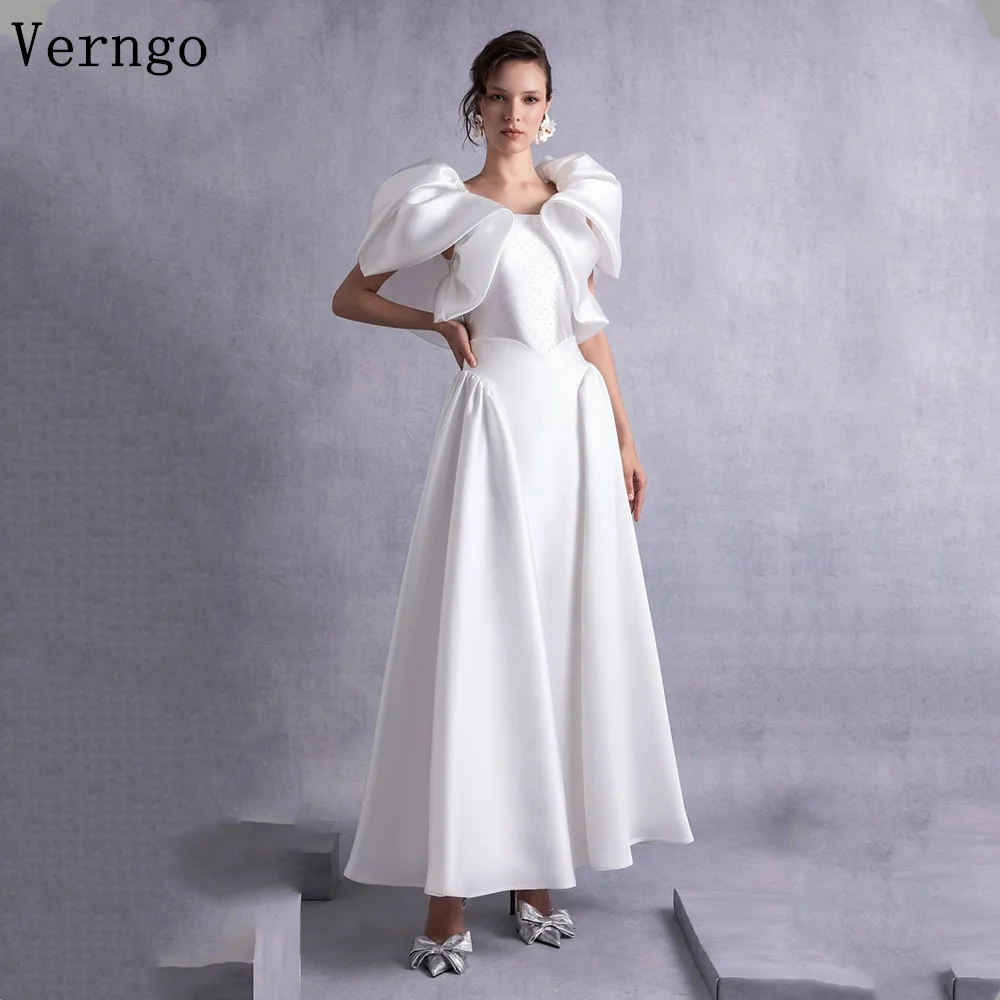 Verngo lvory Satin Wedding Dresses Short Sleeves A Line Bridal Gowns Women Elegant Prom Maxi Bride Dresses Customized
Verngo lvory Satin Wedding Dresses Short Sleeves A Line Bridal Gowns Women Elegant Prom Maxi Bride Dresses Customized