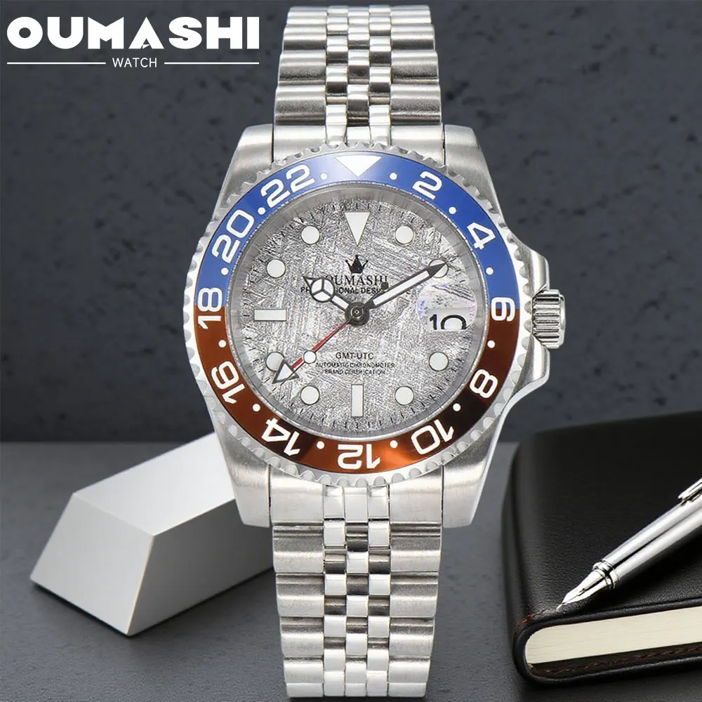 40mm luxury men watch NH34 movement GMT automatic mechanical watch with sapphire glass and customizable logo business men watch
40mm luxury men watch NH34 movement GMT automatic mechanical watch with sapphire glass and customizable logo business men watch