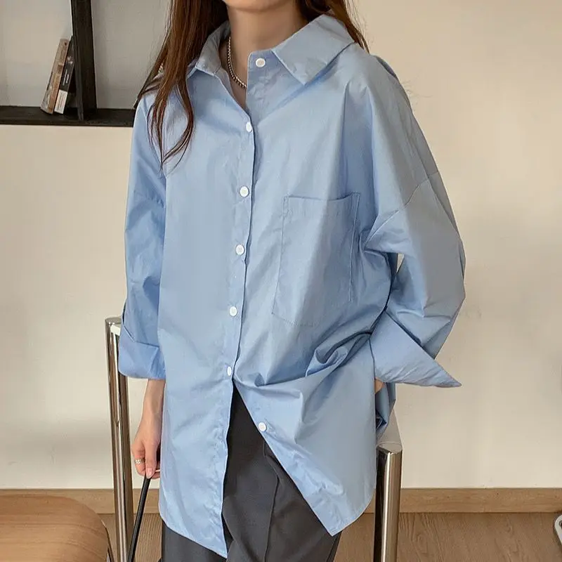 Spring Summer Women S Shirt Cotton Blue Loose Fit Versatile Long Sleeve Stylish 2026 New Style Women's Work Casual Blouse
Spring Summer Women S Shirt Cotton Blue Loose Fit Versatile Long Sleeve Stylish 2026 New Style Women's Work Casual Blouse