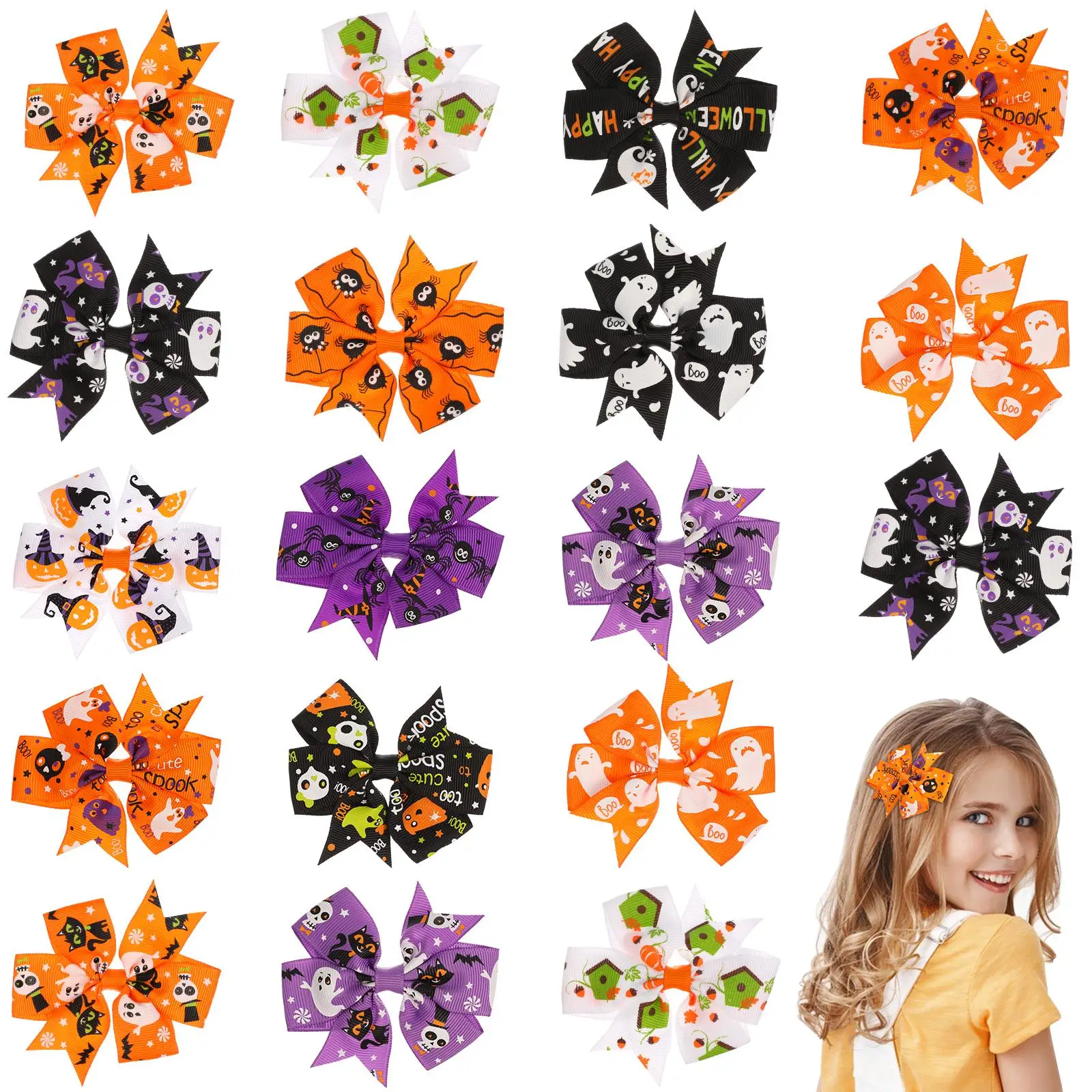 24 Pcs Bow Hair Clips Halloween Kids Accessories Girls Toddler Bowknot Hairpin Classic Color Suitable Any Hair Style
24 Pcs Bow Hair Clips Halloween Kids Accessories Girls Toddler Bowknot Hairpin Classic Color Suitable Any Hair Style