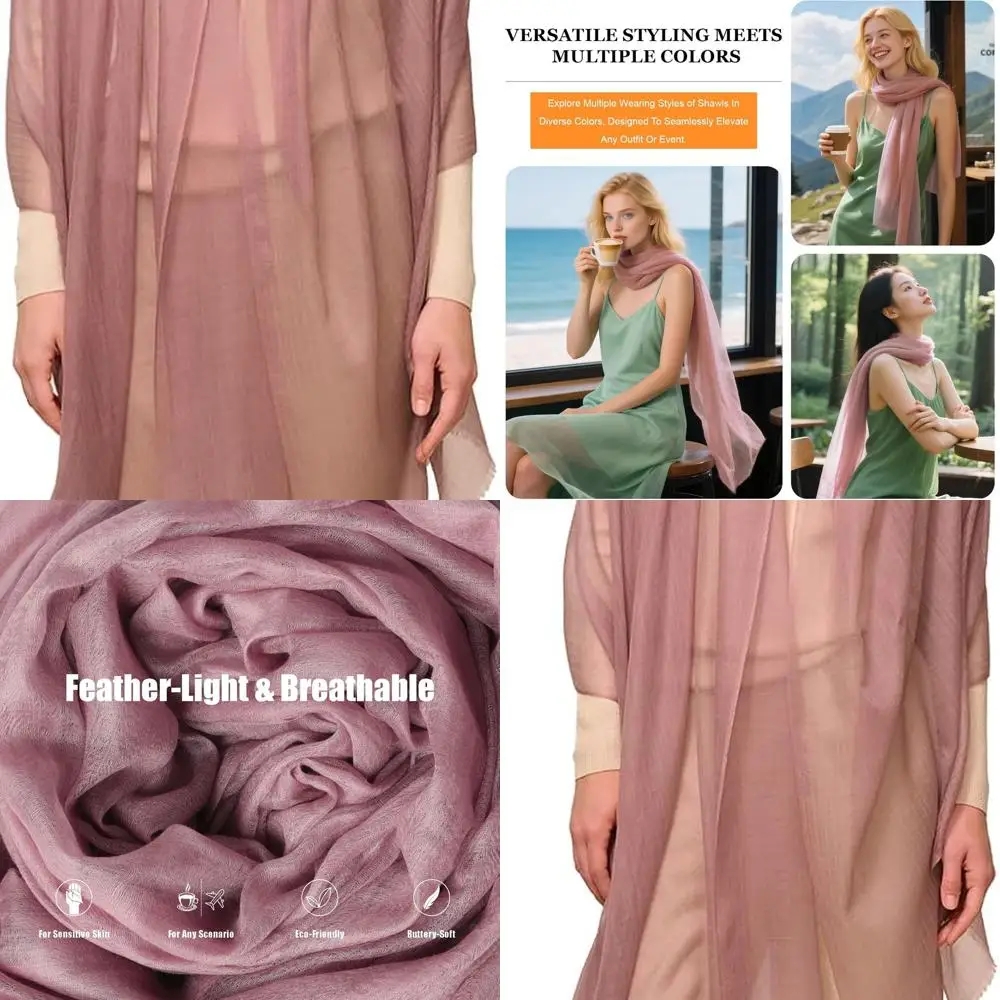 Women's 100% Cashmere Shawl, 91x40 Lightweight Pashmina Wrap, Versatile Travel Scarf for Every Season
Women's 100% Cashmere Shawl, 91x40 Lightweight Pashmina Wrap, Versatile Travel Scarf for Every Season