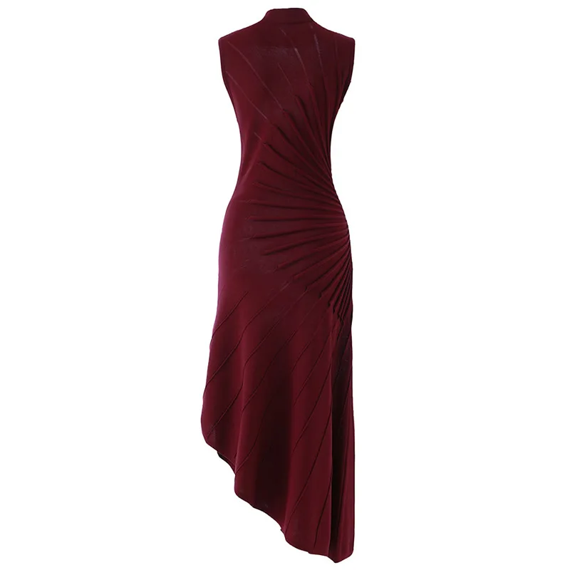 Women Knitted Cotton Turtleneck Dress Sleeveless Asymmetrical Dress
Women Knitted Cotton Turtleneck Dress Sleeveless Asymmetrical Dress