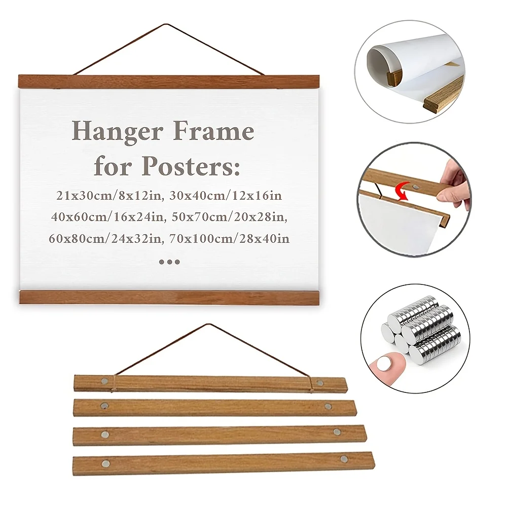 Magnetic Wooden Poster Hanger Frame DIY Teak Pine for Photo Scrolls Picture Canvas Paintings Artwork Magnet Frame Wall Art Decor
Magnetic Wooden Poster Hanger Frame DIY Teak Pine for Photo Scrolls Picture Canvas Paintings Artwork Magnet Frame Wall Art Decor