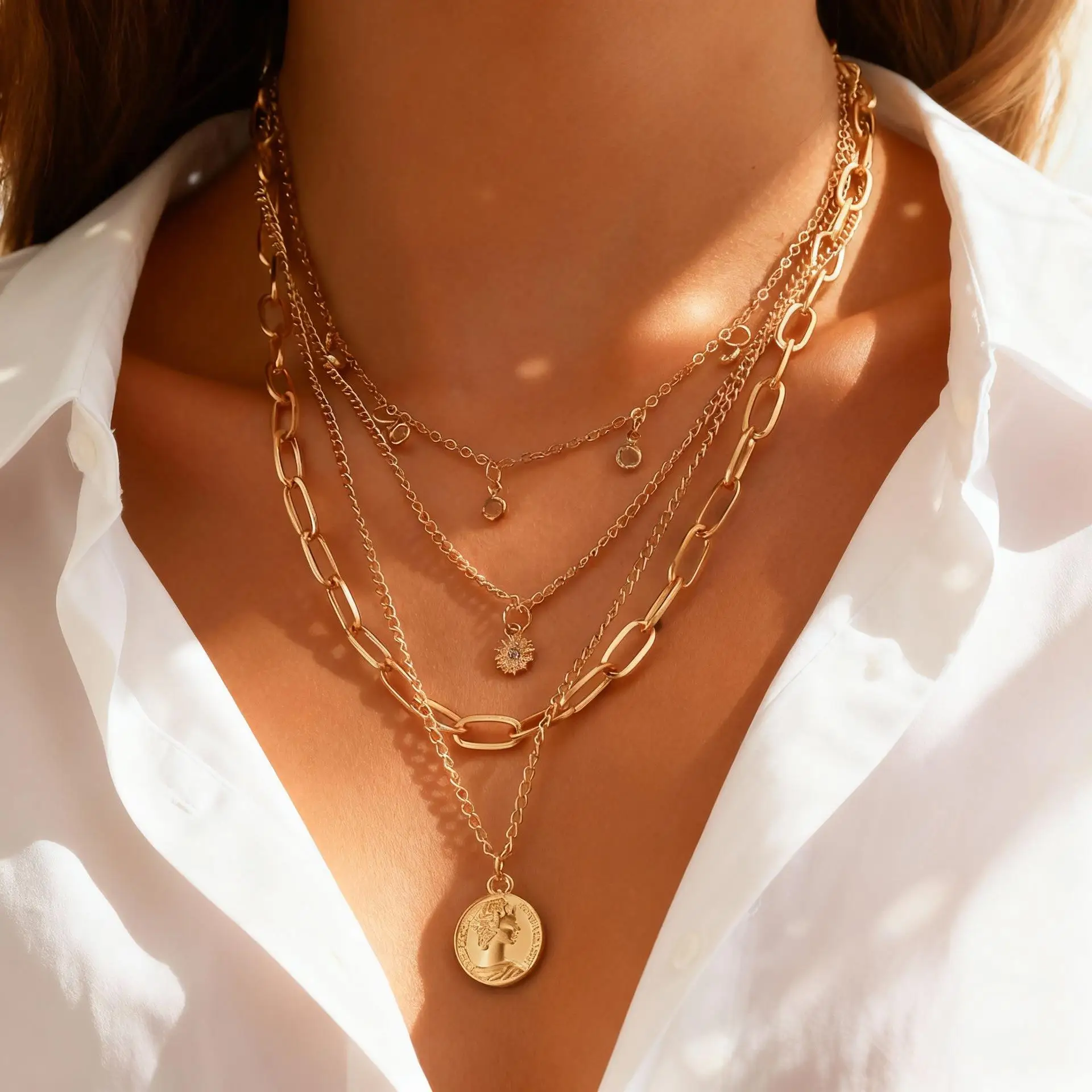 Экзотическая многослойная монета с портретом, ожерелье, модные негабаритные модные ювелирные изделия для мужчин, осенний сезон, китайское производство
Экзотическая многослойная монета с портретом, ожерелье, модные негабаритные модные ювелирные изделия для мужчин, осенний сезон, китайское производство