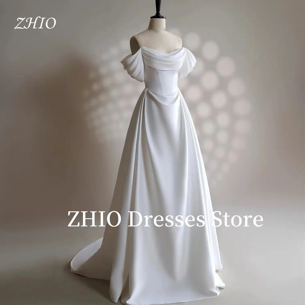 ZHIO Simple Wedding Dress Pleat A-Line Off the Shoulder Sweep Train Bridal Gown Slik Taffeta Dresses Customized Elegant
ZHIO Simple Wedding Dress Pleat A-Line Off the Shoulder Sweep Train Bridal Gown Slik Taffeta Dresses Customized Elegant