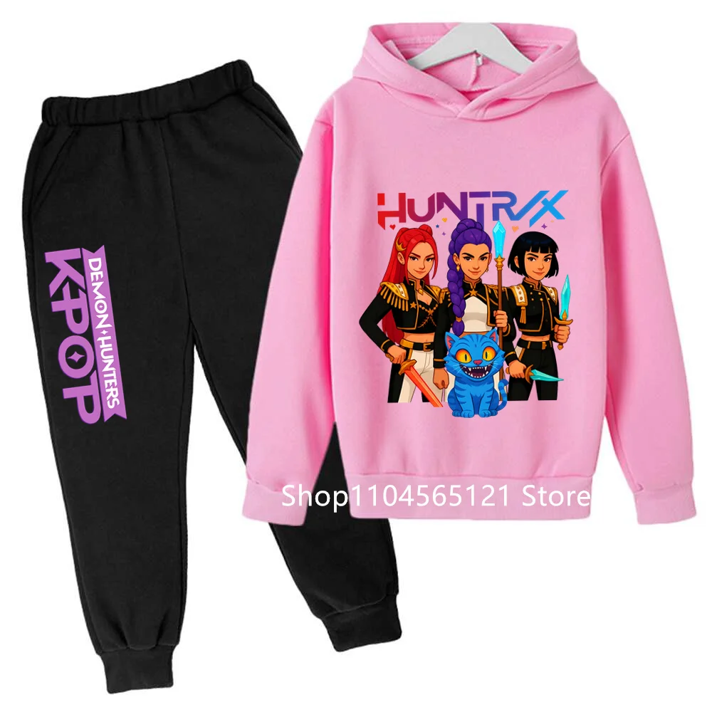 Pink KPop Demon Hunters Children's Hoodies Tops+bottom Boy Girls Coat Casual Toddle Sweatshirr white child 3-12 year clothing
Pink KPop Demon Hunters Children's Hoodies Tops+bottom Boy Girls Coat Casual Toddle Sweatshirr white child 3-12 year clothing