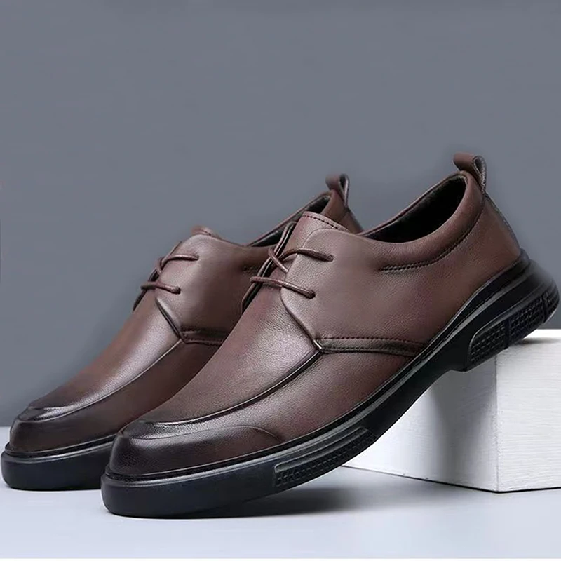 Genuine Leather Shoes Mens Casual Shoes British Style Flat Brand Male Bussiness Footwear Black Brown D559
Genuine Leather Shoes Mens Casual Shoes British Style Flat Brand Male Bussiness Footwear Black Brown D559