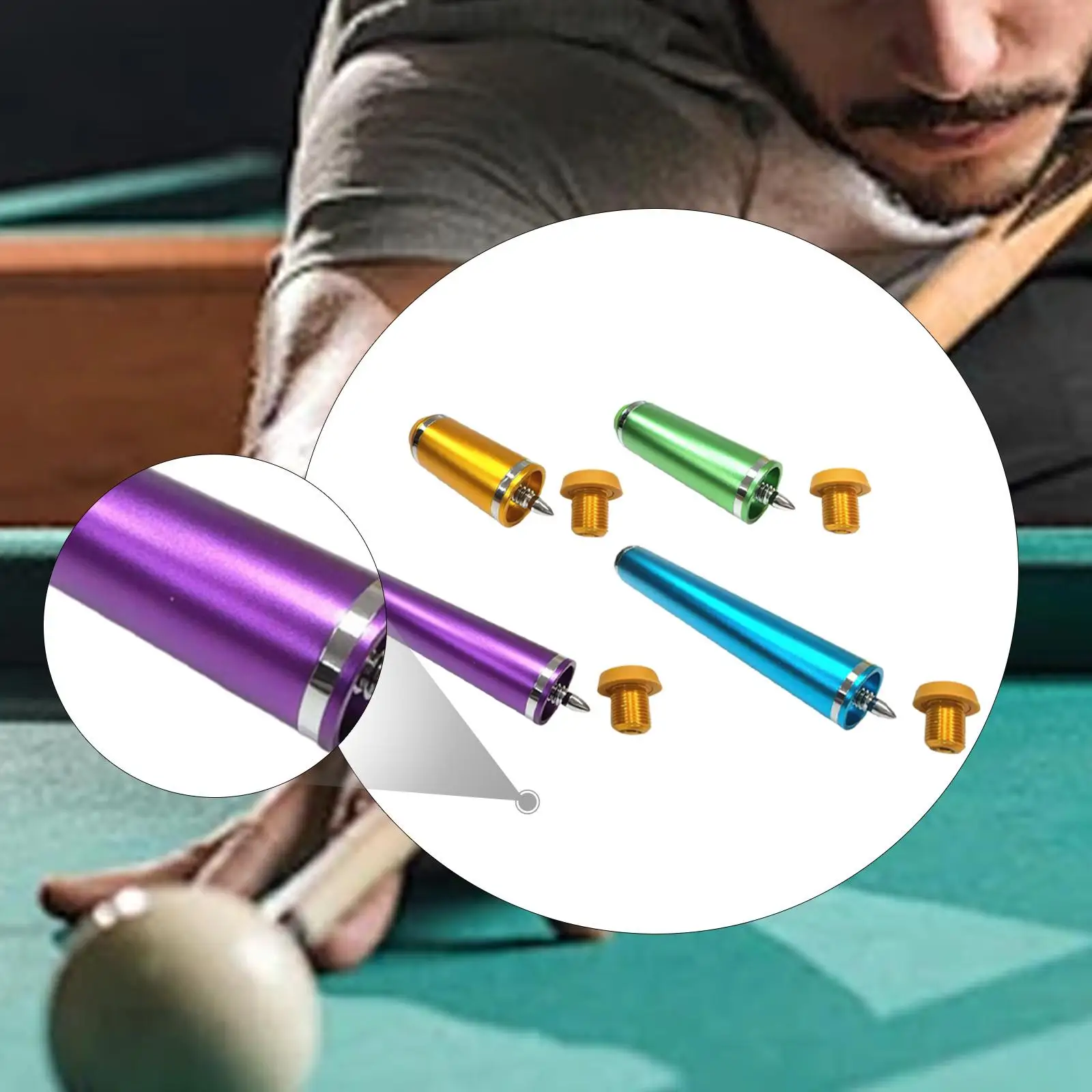 Billiard Cue Extension End Lengthener Aluminum Alloy Sturdy Supplies Compact Pool Sticks Extension for Home Leisure Game Room
Billiard Cue Extension End Lengthener Aluminum Alloy Sturdy Supplies Compact Pool Sticks Extension for Home Leisure Game Room
