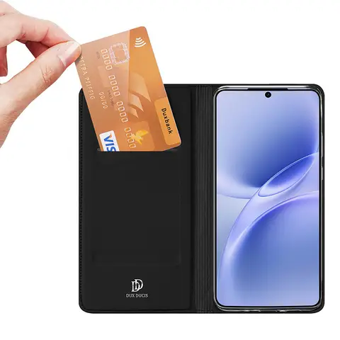 オリジナルDux Ducis PUレザーケース Vivo V70 Fe V60 X300 X100 S50 Pro Ultra Lite用 高級薄型フリップウォレット型携帯電話カバー