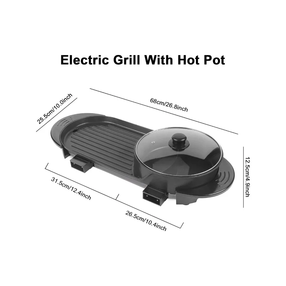 Hot Pot Electric, Large 2-in-1 Dual Flavor Hot Pot with Grill, Separate Heat Control Knobs, 110V US Plug, Corrosion Resistant Alloy Cooking Appliance
Hot Pot Electric, Large 2-in-1 Dual Flavor Hot Pot with Grill, Separate Heat Control Knobs, 110V US Plug, Corrosion Resistant Alloy Cooking Appliance