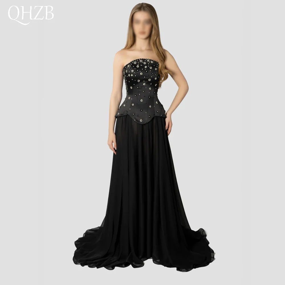 Customized Elegant Long Beads Evening Dresses for Special Occasions Black Floor-Length Sweep Train Women Gala Party Dress 2025
Customized Elegant Long Beads Evening Dresses for Special Occasions Black Floor-Length Sweep Train Women Gala Party Dress 2025