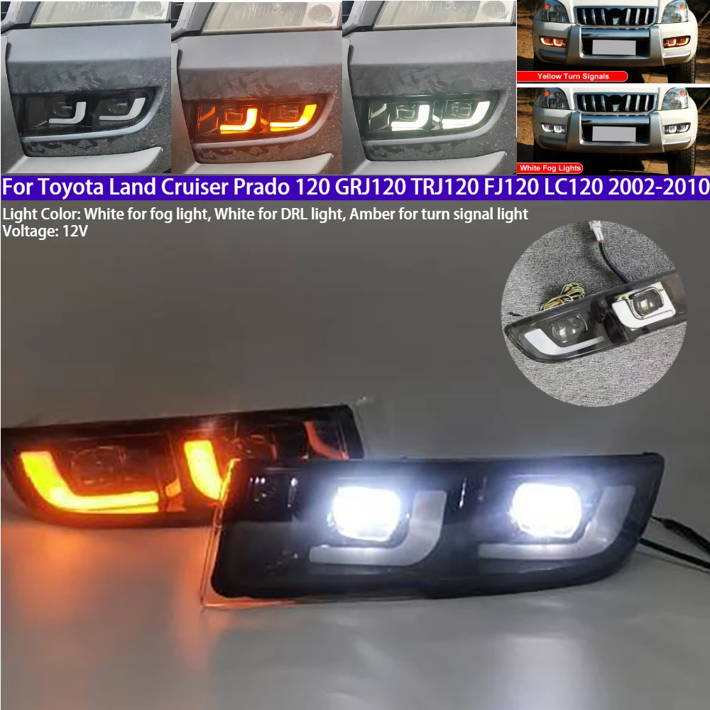 Светодиодные противотуманные фары дневного света указатель поворота для Toyota Land Cruiser Prado 120 GRJ120 TRJ120 FJ120 LC120 2002-2010
Светодиодные противотуманные фары дневного света указатель поворота для Toyota Land Cruiser Prado 120 GRJ120 TRJ120 FJ120 LC120 2002-2010