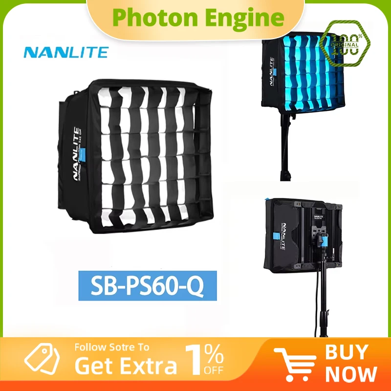 Nanlite for PavoSlim 60B 60C LED Panel Light Quick Release SB-PS60-Q Softbox with Egg Crate Photography Light Accessories
Nanlite for PavoSlim 60B 60C LED Panel Light Quick Release SB-PS60-Q Softbox with Egg Crate Photography Light Accessories
