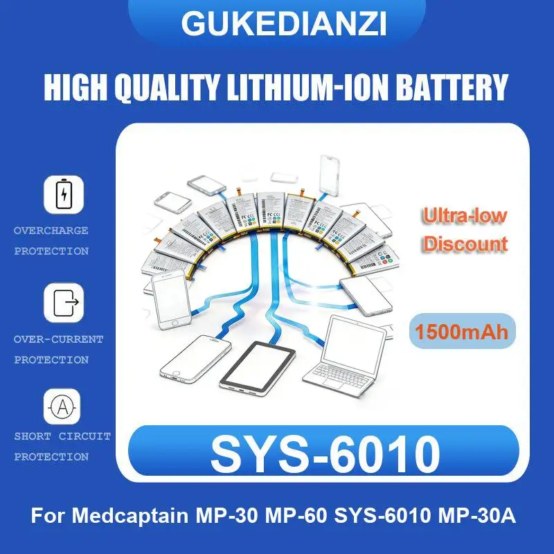 Battery For Medcaptain MP-30 MP-60 SYS-6010 MP-30A
Battery For Medcaptain MP-30 MP-60 SYS-6010 MP-30A