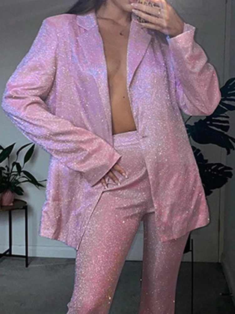 Bling Sequins Office Wear Blazers for Woman 2026 Summer Autumn Notched Long Sleeve Casual Oversized Jackets Female Outerwears
Bling Sequins Office Wear Blazers for Woman 2026 Summer Autumn Notched Long Sleeve Casual Oversized Jackets Female Outerwears