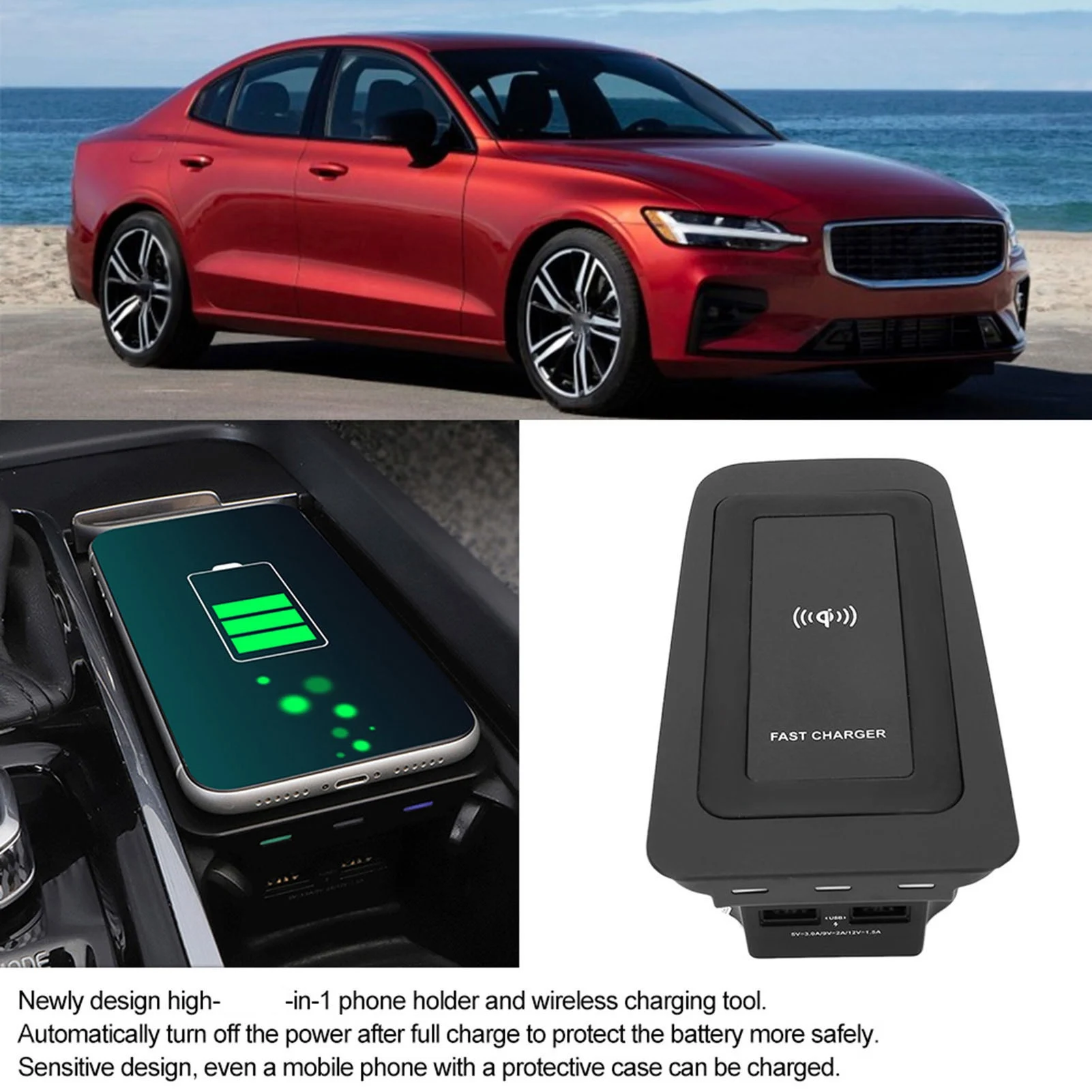15W Wireless Charging Plate Induction Fit for //XC60/S90/V90/XC90 Quick Wireless Car Charging Plate
15W Wireless Charging Plate Induction Fit for //XC60/S90/V90/XC90 Quick Wireless Car Charging Plate