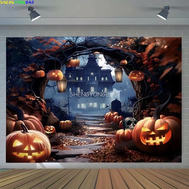 Halloween Day Autumnal Pumpkins Photography Backdrops Props Maple Leaf Scarecrow Farm Harvest Thanksgiving Background RR-05
Halloween Day Autumnal Pumpkins Photography Backdrops Props Maple Leaf Scarecrow Farm Harvest Thanksgiving Background RR-05