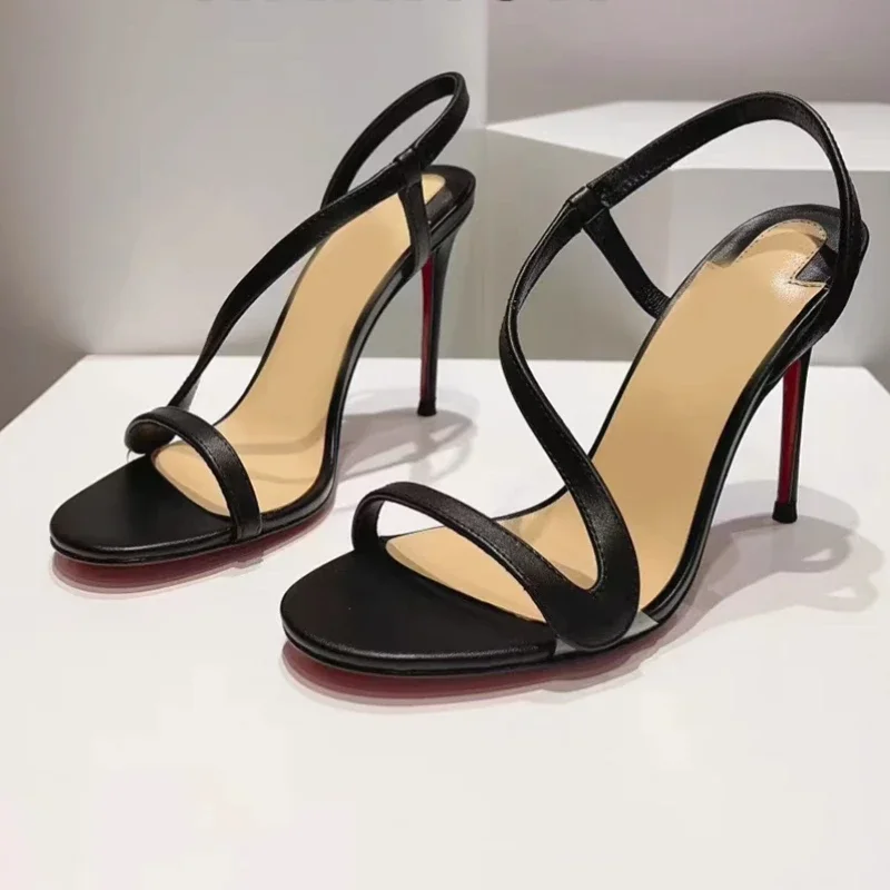 Open toed sandals for women in summer 2025,new transparent snake shaped straight strap,slim heel, sexy red sole black high heels
Open toed sandals for women in summer 2025,new transparent snake shaped straight strap,slim heel, sexy red sole black high heels