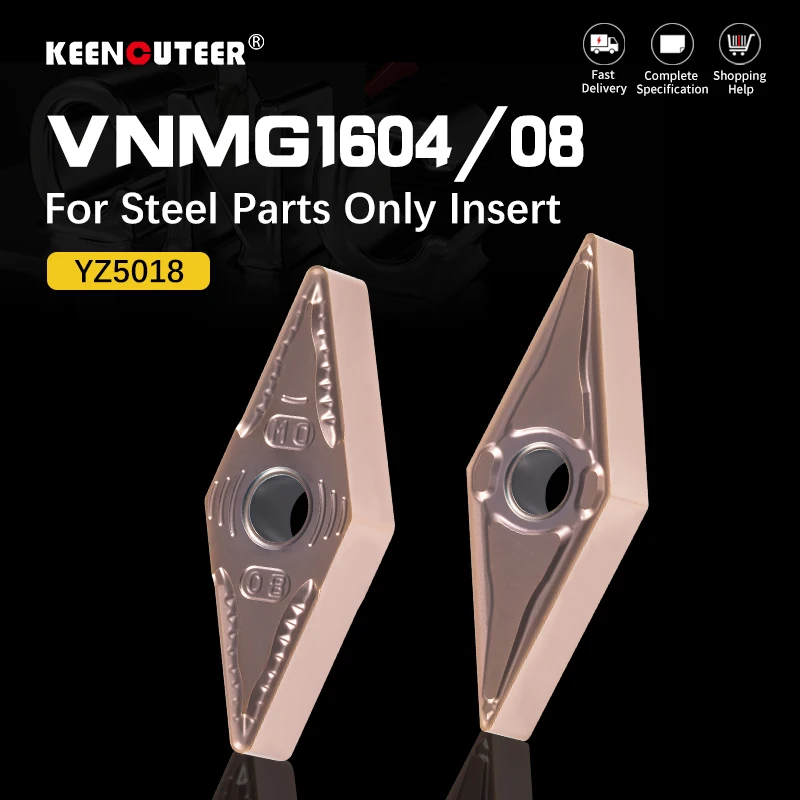 10pcs VNMG160404/08 YZ5018 Carbide Inserts for CNC Lathe Turning Tool - VNMG Blade Steel Cutter for Steel Parts Only
10pcs VNMG160404/08 YZ5018 Carbide Inserts for CNC Lathe Turning Tool - VNMG Blade Steel Cutter for Steel Parts Only