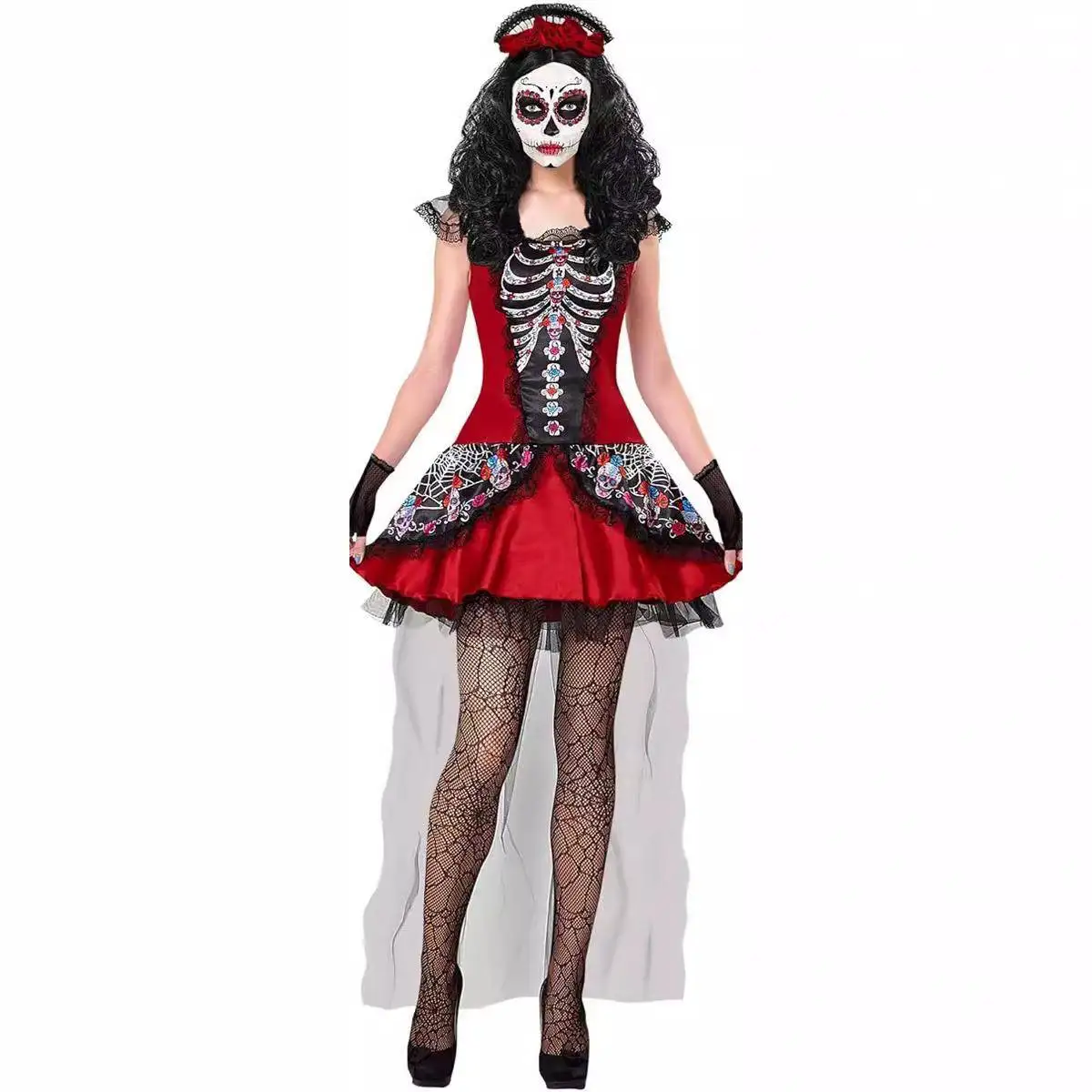 Classic Halloween Skeleton Ghost Black Bride Zombie Costume Stage Performance Outfit Night Club Scene Attraction Ethnic Wear
Classic Halloween Skeleton Ghost Black Bride Zombie Costume Stage Performance Outfit Night Club Scene Attraction Ethnic Wear