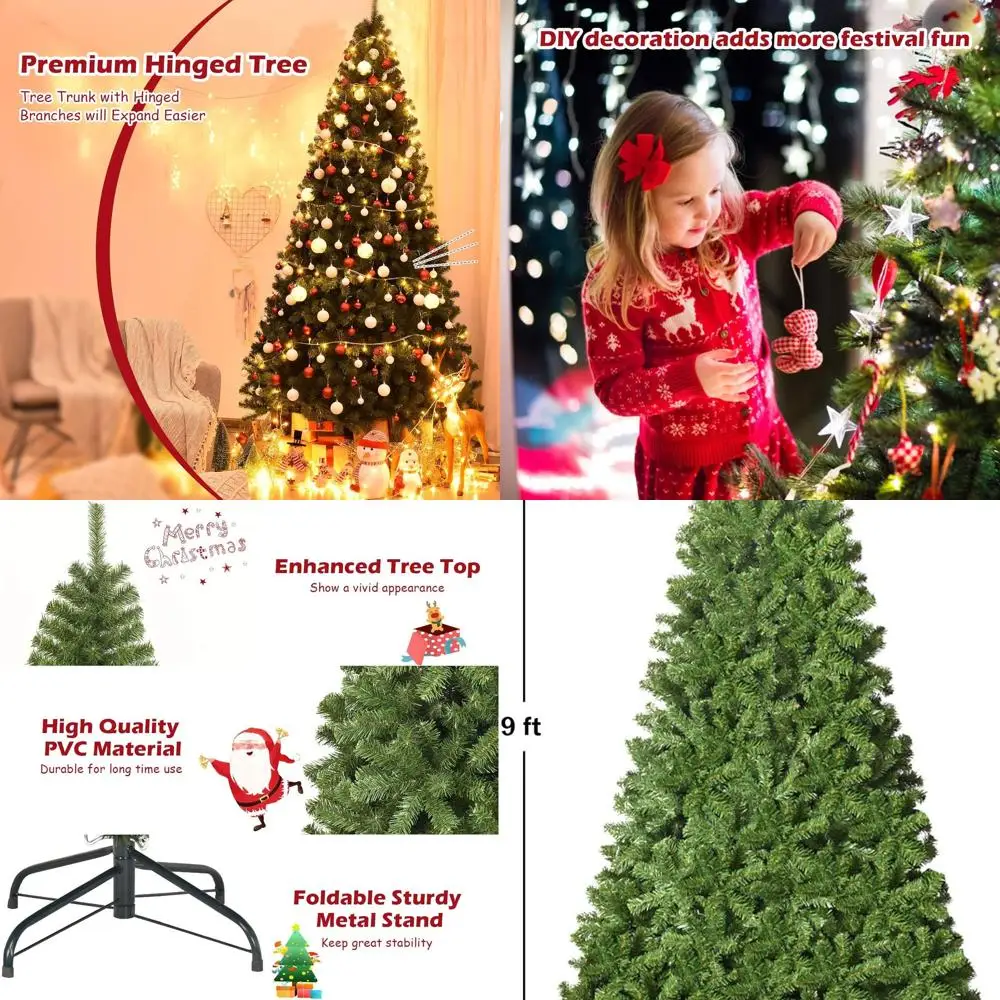 Классическая шарнирная искусственная рождественская елка из ПВХ на 9 футов с металлической подставкой для внутреннего и наружного декора
Классическая шарнирная искусственная рождественская елка из ПВХ на 9 футов с металлической подставкой для внутреннего и наружного декора