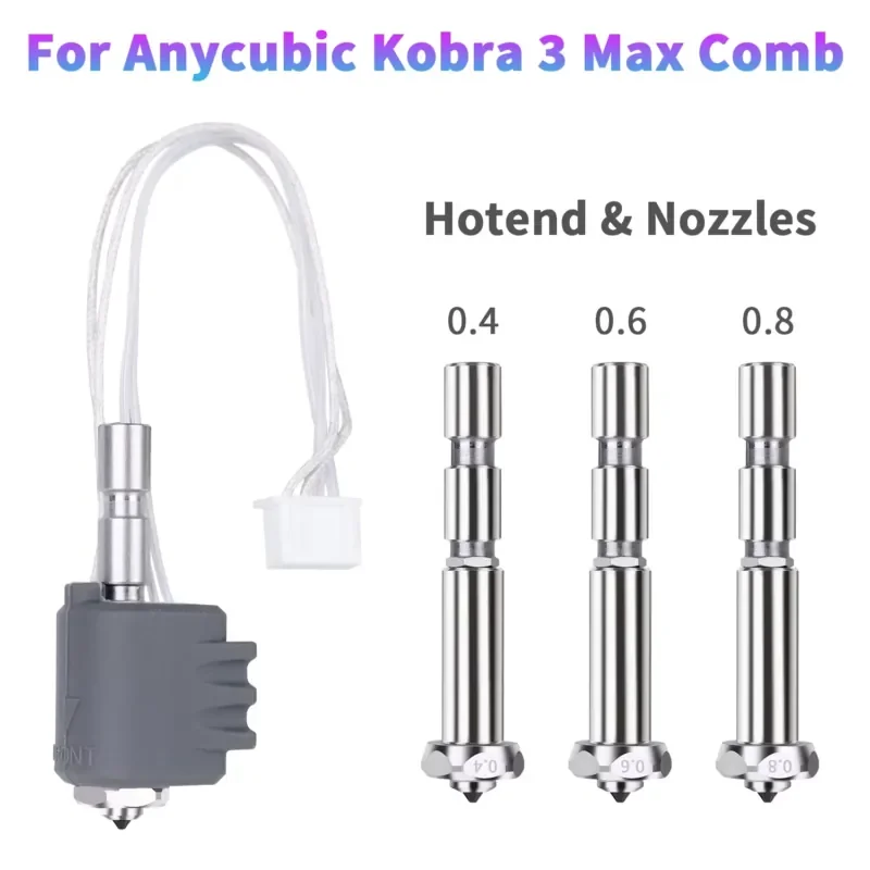 for Anycubic Kobra 3 Max Upgrade Kit Metal Hotend Nozzle Hardened Steel 0.40.60.8mm Titanium Alloy Throat Quick Swap Extruder
for Anycubic Kobra 3 Max Upgrade Kit Metal Hotend Nozzle Hardened Steel 0.40.60.8mm Titanium Alloy Throat Quick Swap Extruder