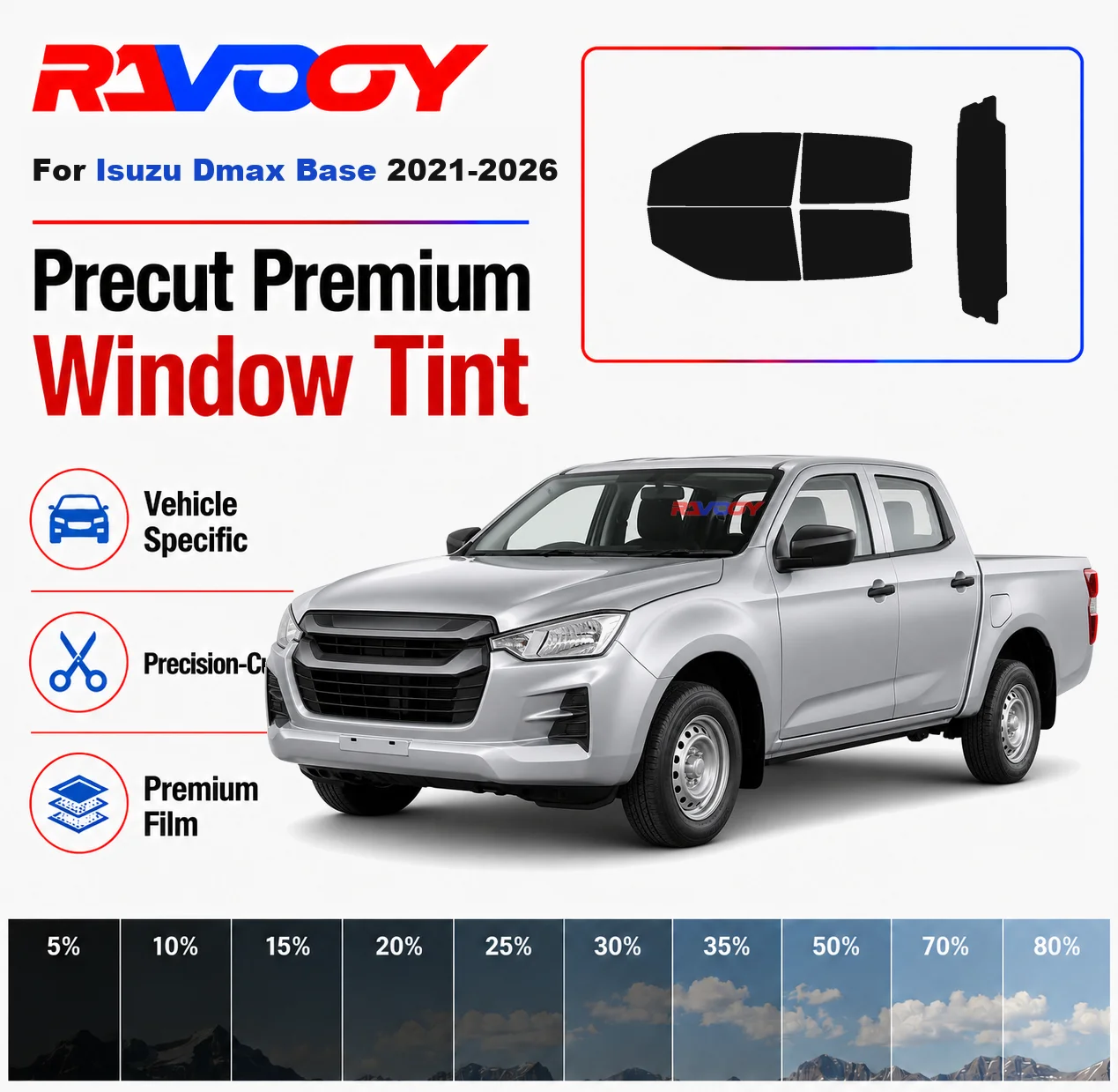 Premium Precut Window Tint Kit Front Rear Windows Rear Windshield For Isuzu Dmax Base 2021-2026 Complete Set Nano Ceramic Film
Premium Precut Window Tint Kit Front Rear Windows Rear Windshield For Isuzu Dmax Base 2021-2026 Complete Set Nano Ceramic Film