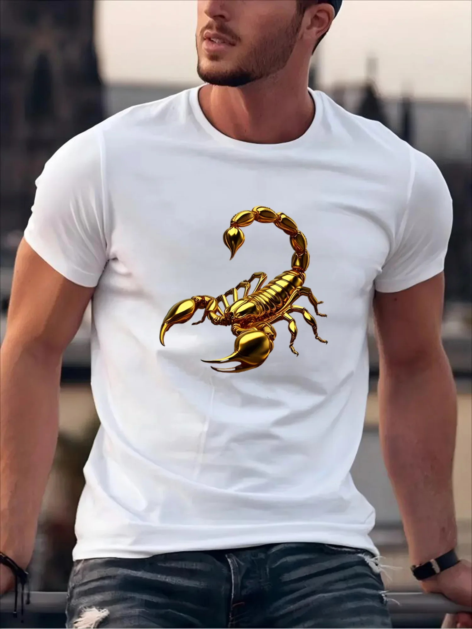 Gold Scorpion Printed T-shirt Men's 100% Cotton 2025 Summer Loose Breathable Casual Comfortable Round Neck Short Sleeve Top
Gold Scorpion Printed T-shirt Men's 100% Cotton 2025 Summer Loose Breathable Casual Comfortable Round Neck Short Sleeve Top