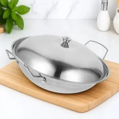 1Set Stainless Steel Hot Pot Double Handle Cooking Pan Kitchen Cookware Smooth Surface Reusable Kitchen Supply Household
1Set Stainless Steel Hot Pot Double Handle Cooking Pan Kitchen Cookware Smooth Surface Reusable Kitchen Supply Household