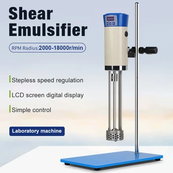 High Speed Agitator Digital Shearing Emulsifier Cosmetic Cream Homogenizer 220V Homogen Shear Mixing Machine Laboratory Mixer