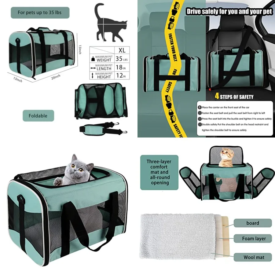 Cat Carrying Case - Pet Carrier, Up to 30Lbs Soft Sided Protable and Breathabl Pet Travel Carrier, Pet Travel Carrier Removable
Cat Carrying Case - Pet Carrier, Up to 30Lbs Soft Sided Protable and Breathabl Pet Travel Carrier, Pet Travel Carrier Removable
