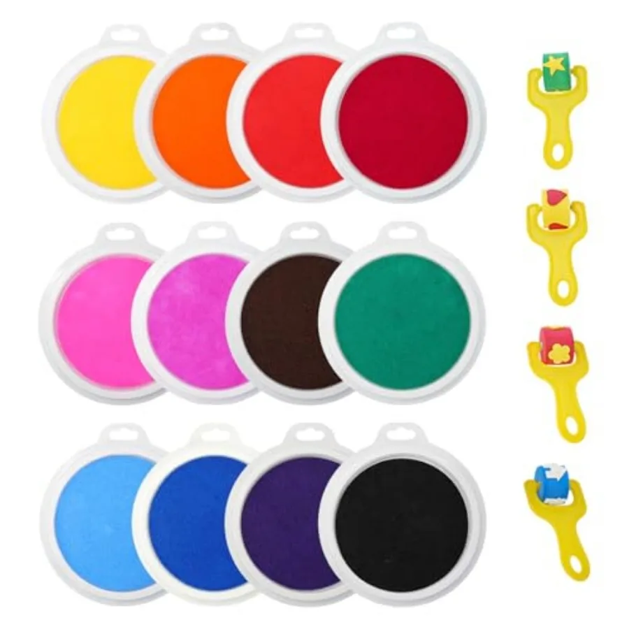 7" Large Round Craft Ink Pad, 12 Colors Craft Ink Rubber Stamps Partner DIY Color, Washable Rainbow Finger Ink Pads, Fingerprin
7" Large Round Craft Ink Pad, 12 Colors Craft Ink Rubber Stamps Partner DIY Color, Washable Rainbow Finger Ink Pads, Fingerprin