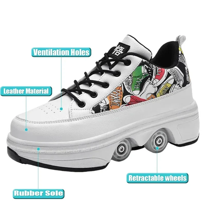 Double-Row Deform Wheel Automatic Walking Shoes Invisible Deformation Roller Skate 2 in 1 Removable Pulley Skate Skating Parkour
Double-Row Deform Wheel Automatic Walking Shoes Invisible Deformation Roller Skate 2 in 1 Removable Pulley Skate Skating Parkour
