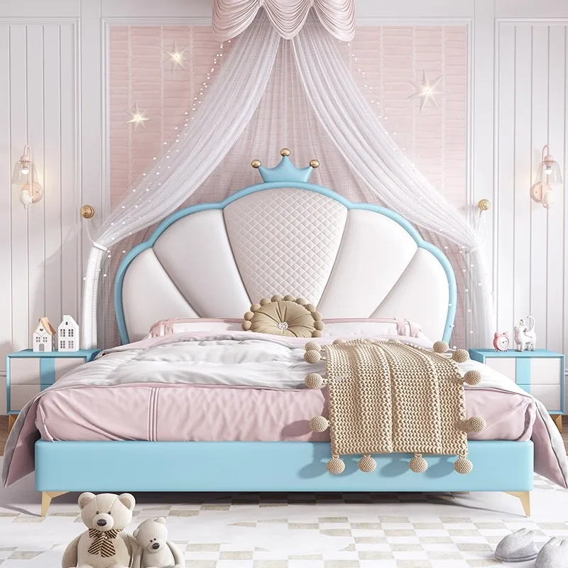 Modern Children's Bed Soft Bag Backrest 1.8 Meters Double Princess Bed Bedroom Crown Design Wooden Bed Leather Upholstery
Modern Children's Bed Soft Bag Backrest 1.8 Meters Double Princess Bed Bedroom Crown Design Wooden Bed Leather Upholstery