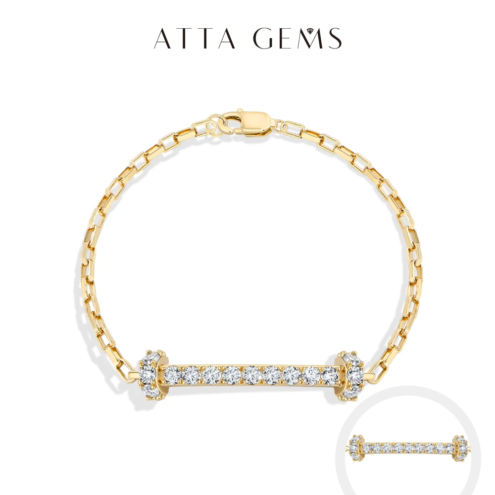 ATTAGEMS Horizontal Bar Moissanite Bracelet for Women Men S925 Silver 18k Gold Box Chain Minimalist Statement Party Jewelry Gift
ATTAGEMS Horizontal Bar Moissanite Bracelet for Women Men S925 Silver 18k Gold Box Chain Minimalist Statement Party Jewelry Gift