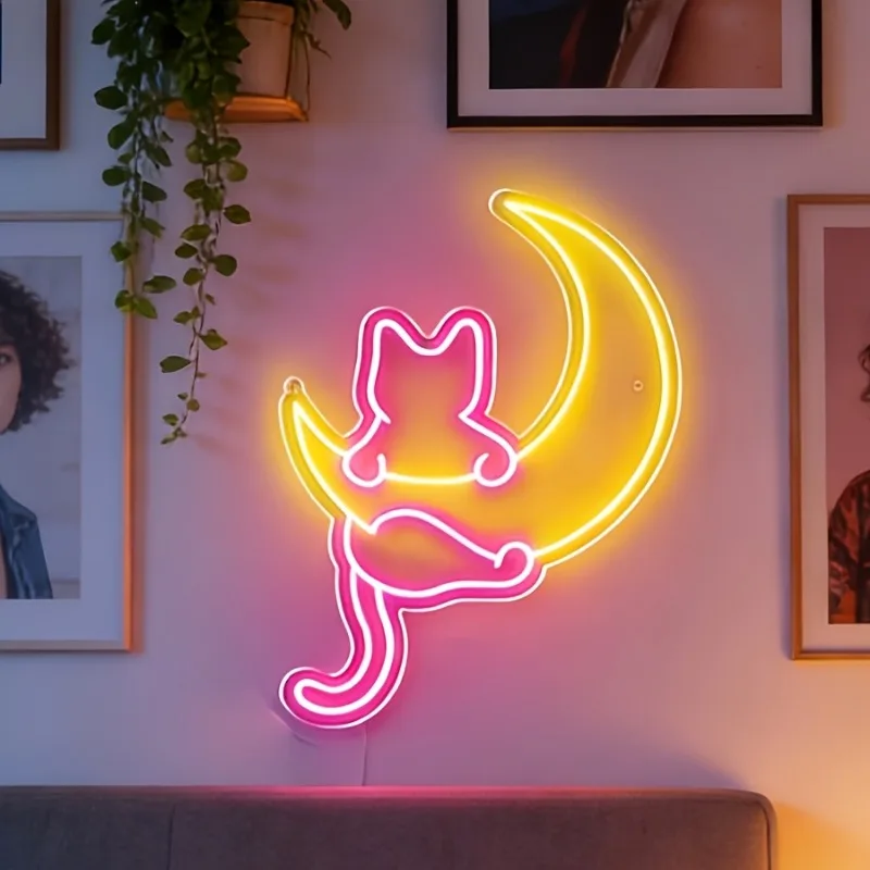 Неоновые светильники Cat & Moon, двухцветные милые рождественские декоративные светильники, украшения для праздничных вечеринок, милые атмосферные светильники для Рождества, 5V USB
Неоновые светильники Cat & Moon, двухцветные милые рождественские декоративные светильники, украшения для праздничных вечеринок, милые атмосферные светильники для Рождества, 5V USB