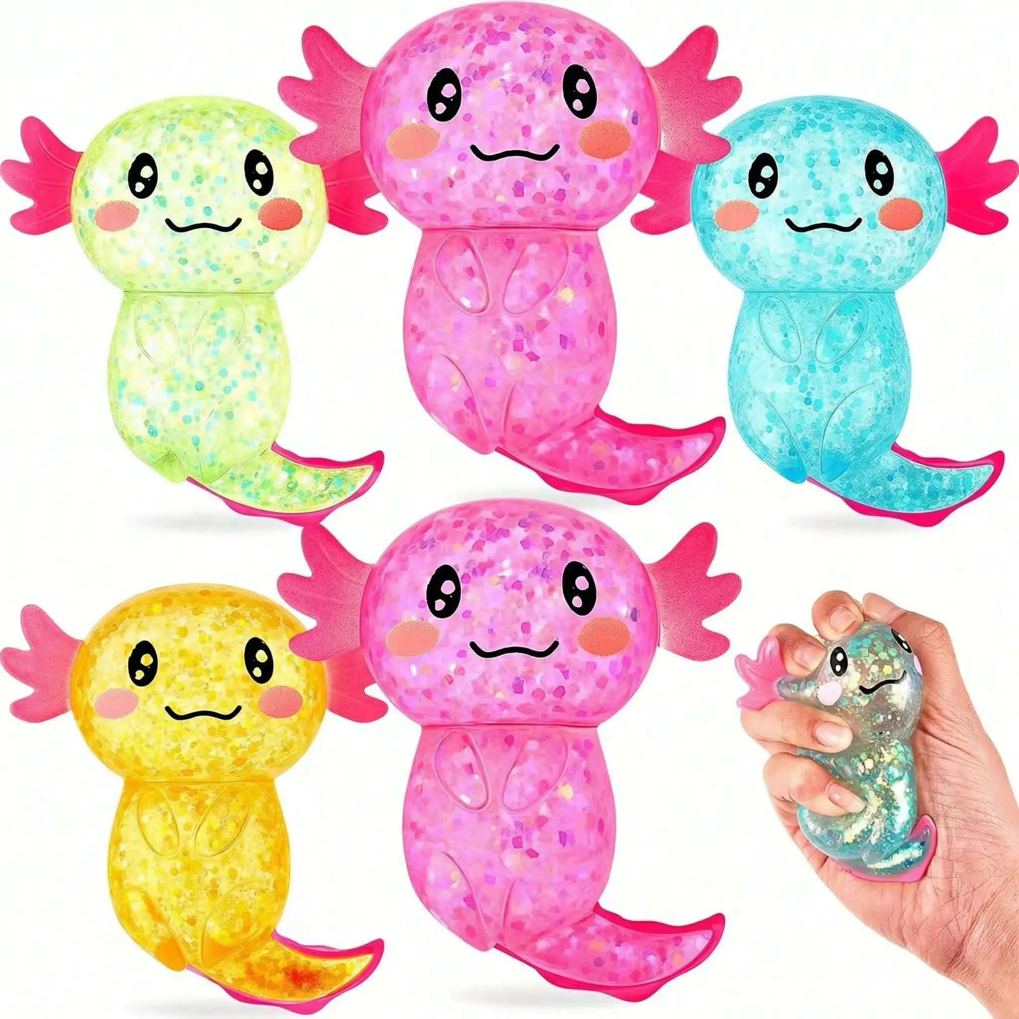 1pc Glitter Axolotl Squeeze Toy Soft Transparent Silicone Slow Rebound Stress Relief for Kids Adults Random Color Gift
1pc Glitter Axolotl Squeeze Toy Soft Transparent Silicone Slow Rebound Stress Relief for Kids Adults Random Color Gift