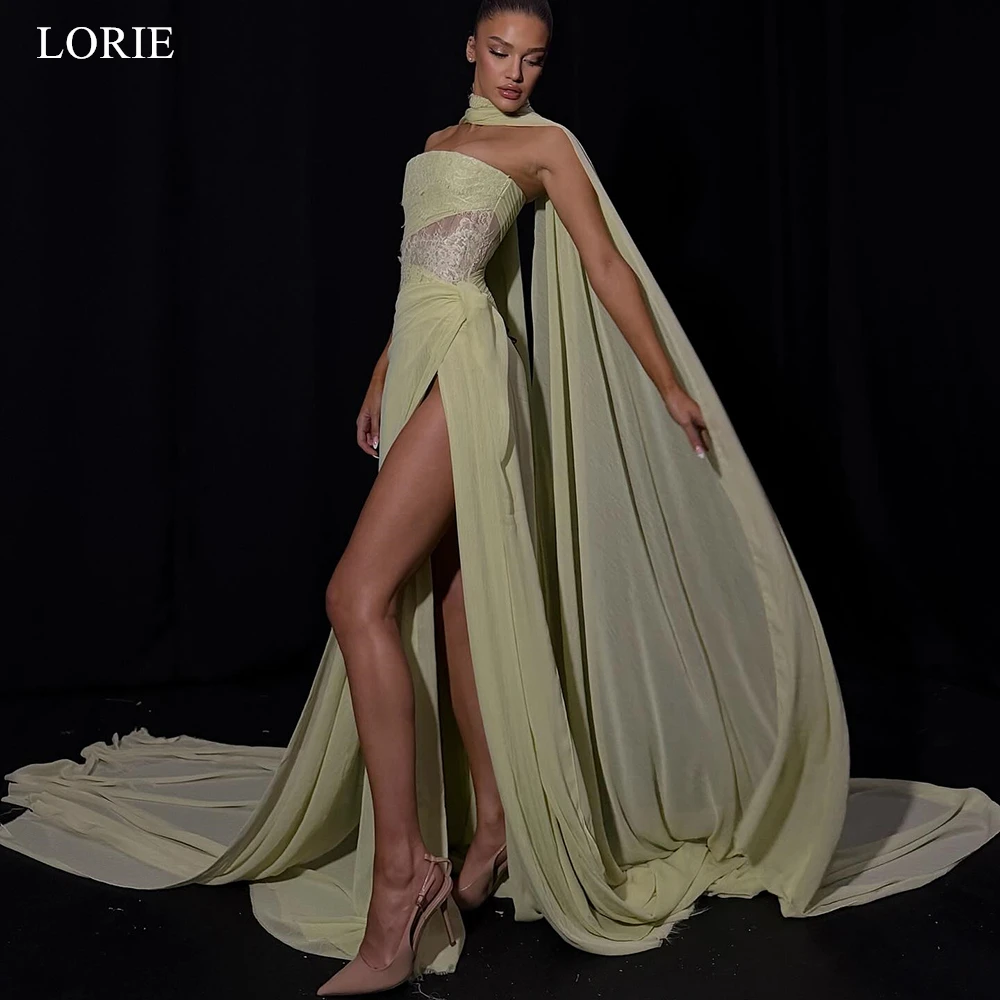 LORIE Strapless Chiffon Evening Dresses Lace Sleeveless Pleated Party Dress Sexy Waist-Cinching High Slit Prom Gowns Customized
LORIE Strapless Chiffon Evening Dresses Lace Sleeveless Pleated Party Dress Sexy Waist-Cinching High Slit Prom Gowns Customized