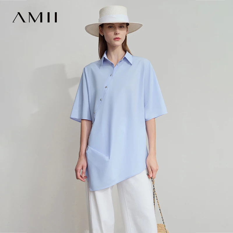 AMII Office Lady Summer New Shirts Women 2025 Short Batwing Sleeve Turn-down Collar Oblique Lapel Blouse Female Fashion 12542131
AMII Office Lady Summer New Shirts Women 2025 Short Batwing Sleeve Turn-down Collar Oblique Lapel Blouse Female Fashion 12542131