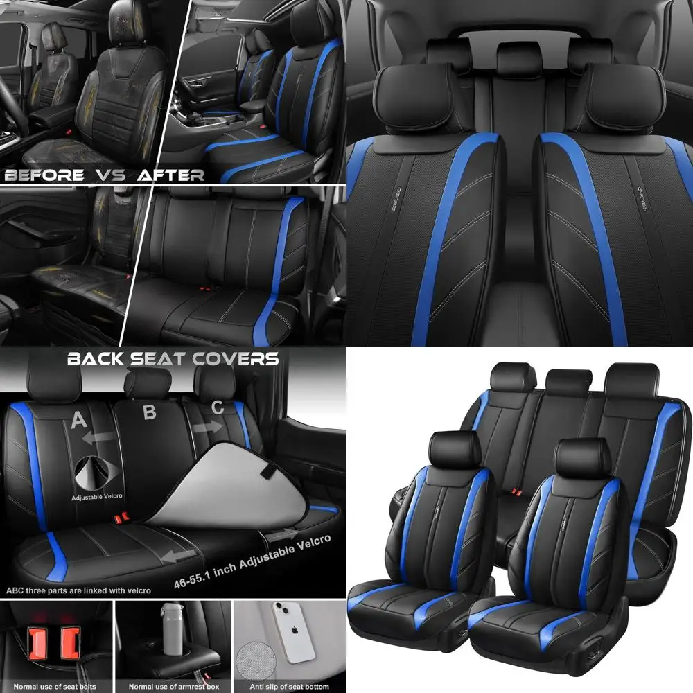 Роскошные чехлы на сиденья из искусственной кожи, полный комплект, дышащие спортивные кожаные чехлы на сиденья премиум-класса, водонепроницаемые противоскользящие автомобильные сиденья Co
Роскошные чехлы на сиденья из искусственной кожи, полный комплект, дышащие спортивные кожаные чехлы на сиденья премиум-класса, водонепроницаемые противоскользящие автомобильные сиденья Co