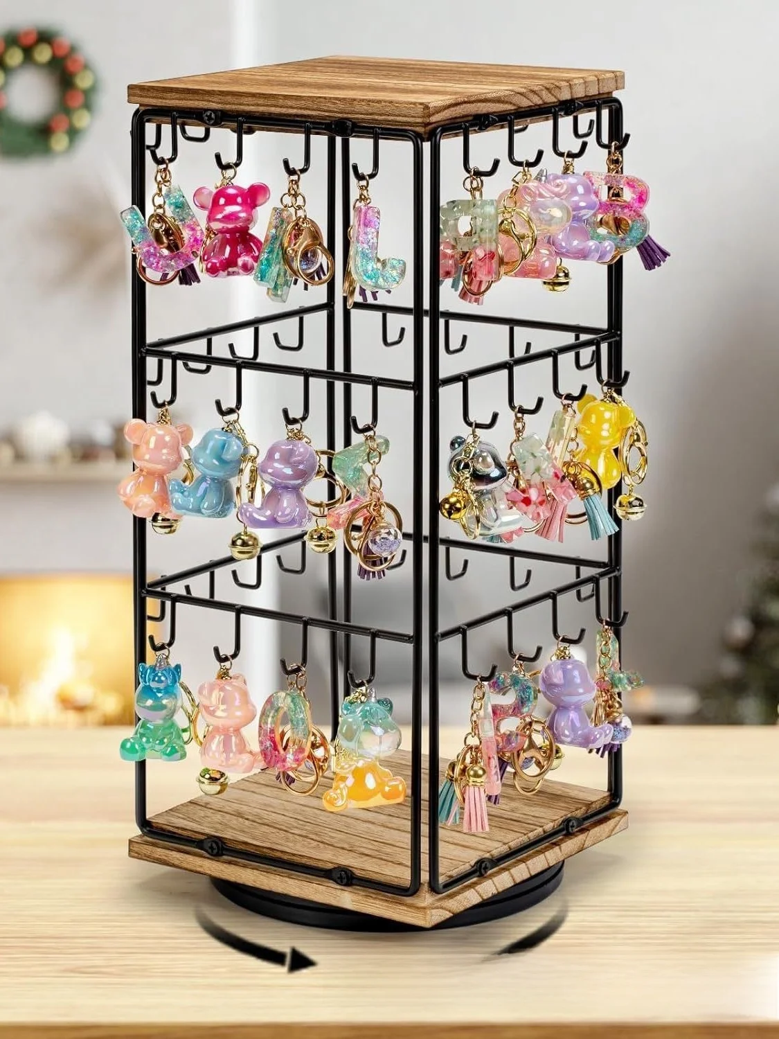 Wooden Rotating Stand Earring Display Holder Hook Ring Jewelry Accories Storage Ra 360 Deee Rotation Faionable Organ...
Wooden Rotating Stand Earring Display Holder Hook Ring Jewelry Accories Storage Ra 360 Deee Rotation Faionable Organ...