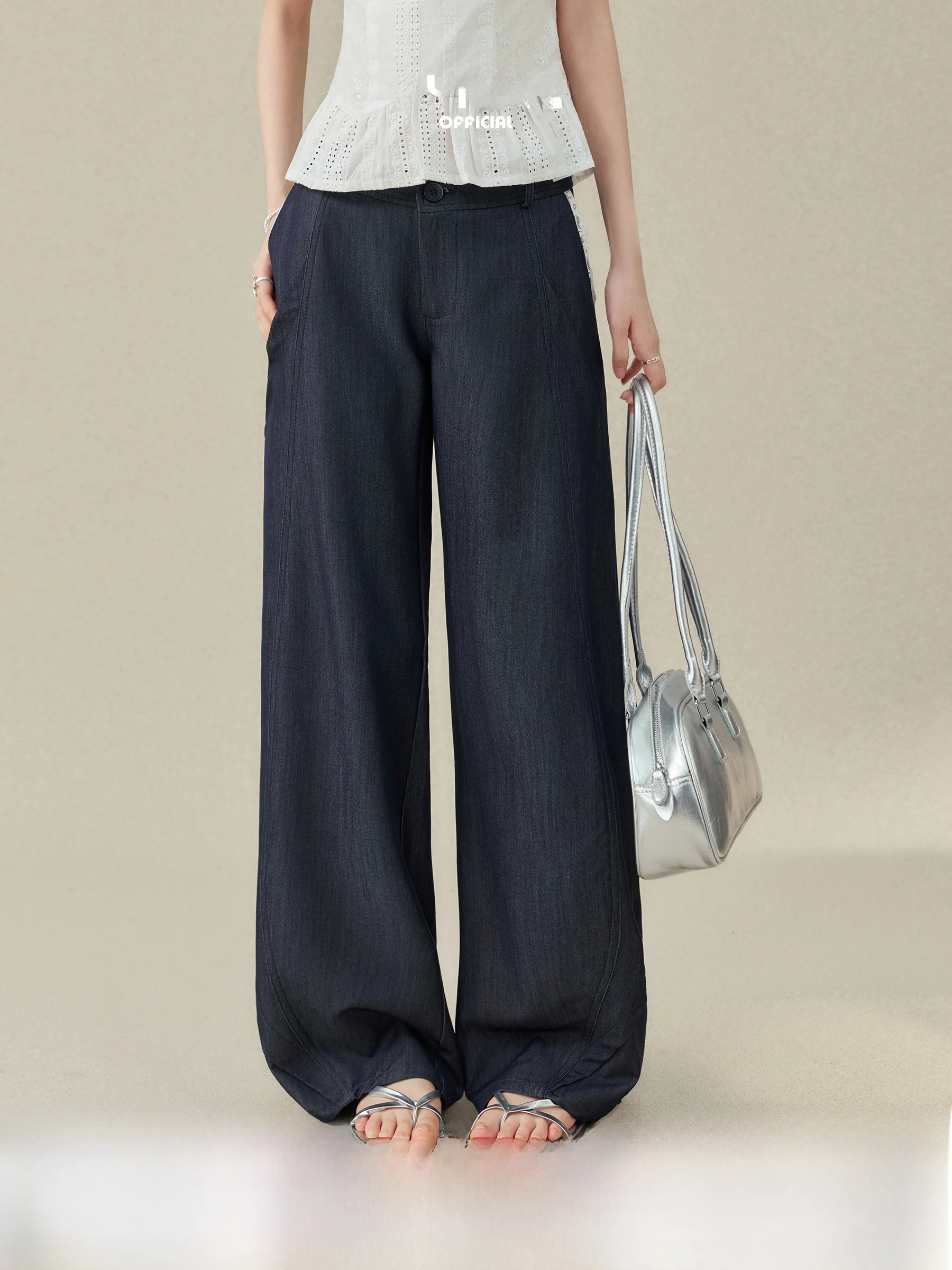 Casual Loose Women's Jeans Pants High Waist Wide Leg Bamboo Texture Small Curved Knife Pleated Casual Trousers by Yang Xue
Casual Loose Women's Jeans Pants High Waist Wide Leg Bamboo Texture Small Curved Knife Pleated Casual Trousers by Yang Xue