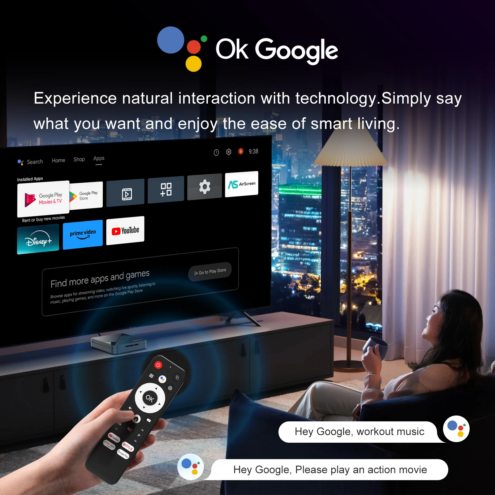 S945db043e9fb4e13a1c9aebb272c34e9Y H96Max RK3518 4K TV Box Android 14 Quad Core WiFi6 BT5.4 Google Voice Assistant with New Geometric Lens Design Set Top Box