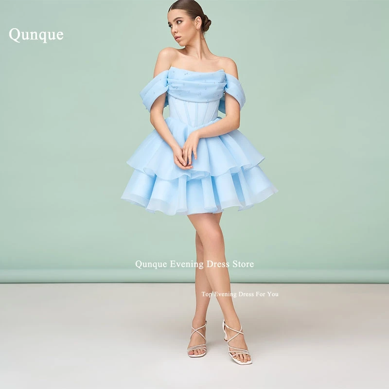 Qunque Elegant Pearls Party Dress Tiered Short Satin Prom Dress Cocktail Dress Evening Dress for Special Occasions Customized
Qunque Elegant Pearls Party Dress Tiered Short Satin Prom Dress Cocktail Dress Evening Dress for Special Occasions Customized