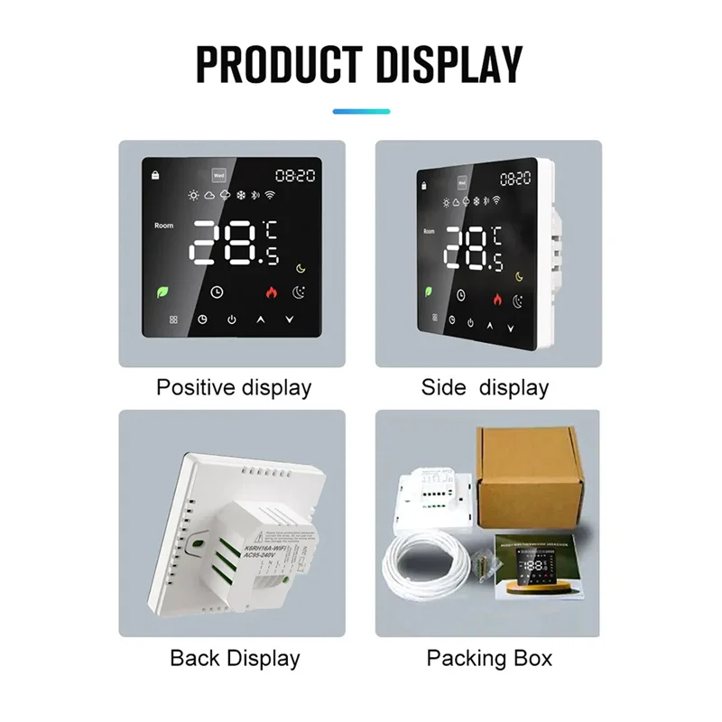 ABKN-Tuya Wi-Fi умный термостат электрический подогрев пола водяной нагрев температура пульт дистанционного управления для Google Home Alexa (16A) Du
ABKN-Tuya Wi-Fi умный термостат электрический подогрев пола водяной нагрев температура пульт дистанционного управления для Google Home Alexa (16A) Du