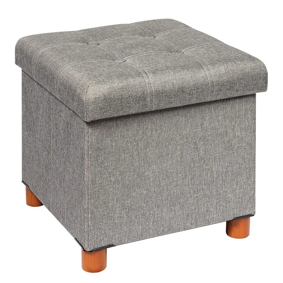 Storage Ottoman with Tray, Foot Stools and Ottomans with Legs, Storage Cube Seat Linen Grey 15
Storage Ottoman with Tray, Foot Stools and Ottomans with Legs, Storage Cube Seat Linen Grey 15