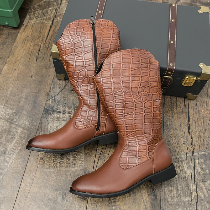 Men High Top Boots PU Splicing Solid Color Denim Boots Pointed Trendy Comfortable Men Boots Sizes 38-47
Men High Top Boots PU Splicing Solid Color Denim Boots Pointed Trendy Comfortable Men Boots Sizes 38-47